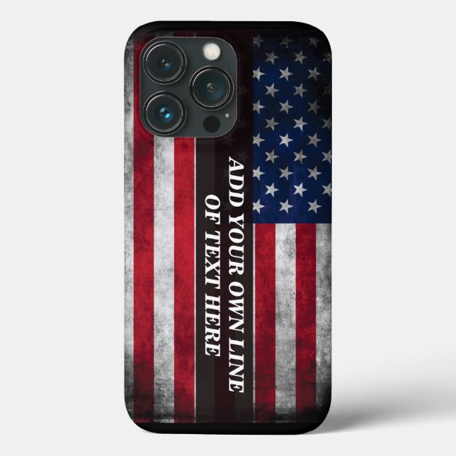 Coques Case-Mate iPhone Ajoutez votre texte sur le drapeau américain  (Verso)