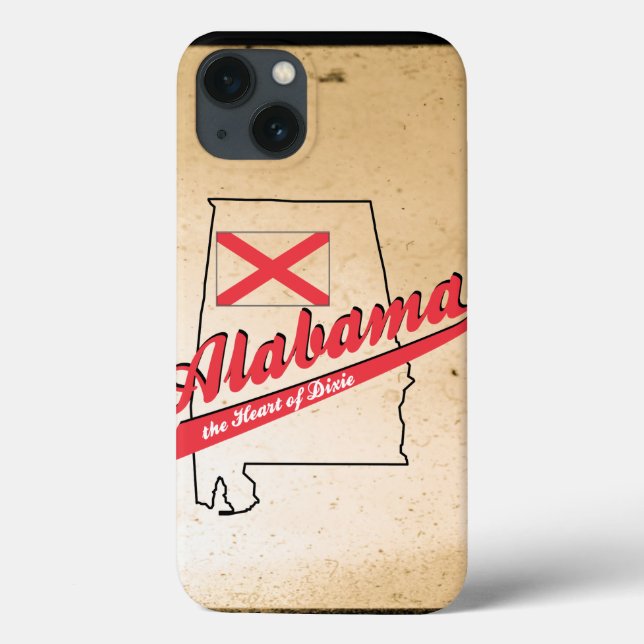 Coques Case-Mate iPhone Alabama Coeur de Dixie avec Arrière - plan Brown (Verso)