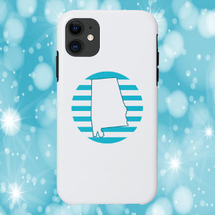 Case-Mate iPhone Case Alabama US State Outline Retro Circle Blue