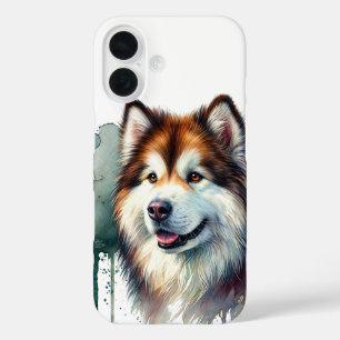 Coque Pour iPhone 16 Alaskan Malamute Aquarelle Art