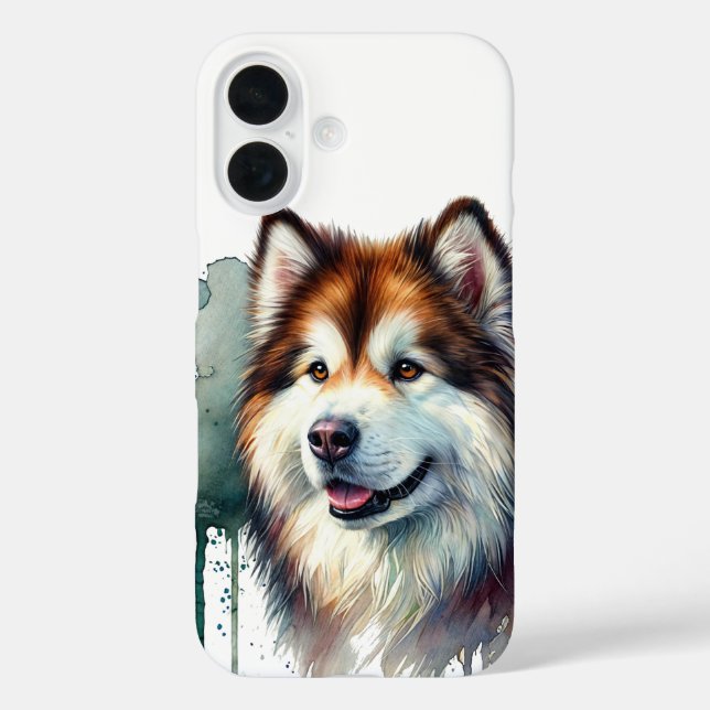 Coques Case-Mate iPhone Alaskan Malamute Aquarelle Art (Verso)