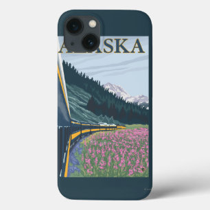 iPhone 13 Coque AlaskaRailroad et Vintage voyage de Fireweed