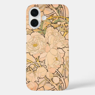 Coque Pour iPhone 16 Alfonse Mucha Art Nouveau Peonies
