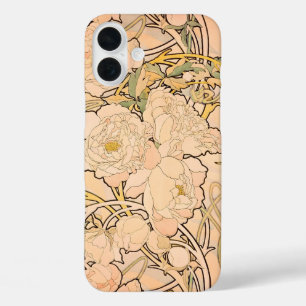 Coque Pour iPhone 16 Plus Alfonse Mucha Art Nouveau Peonies