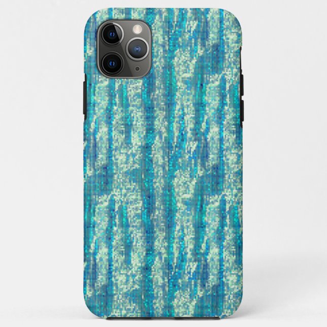Coques Case-Mate iPhone Algodão semi pixelado num mix de ciano e turquesa (Dos)