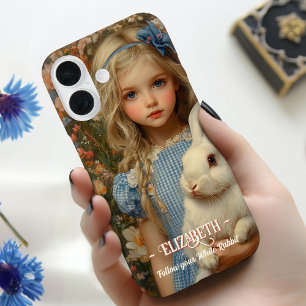 Coque Pour iPhone 16 Alice au pays des merveilles avec un lapin blanc