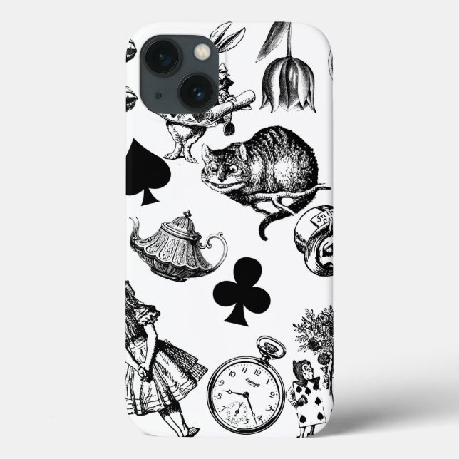 Coques Case-Mate iPhone Alice Lapin Blanc Wonderland Classique (Verso)