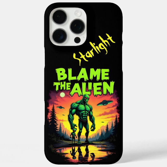 Coques Case-Mate iPhone Alien blâmé sous un coucher de soleil mystique (Verso)