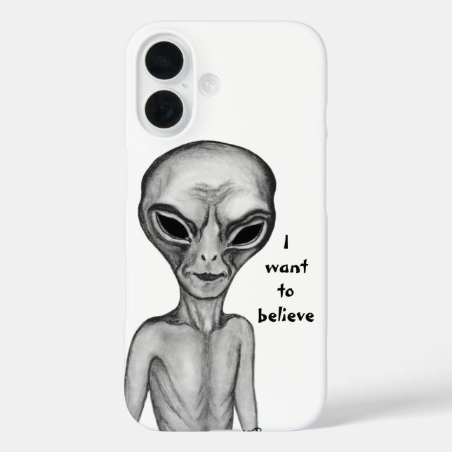 Coques Case-Mate iPhone Alien gris, je veux croire (Verso)
