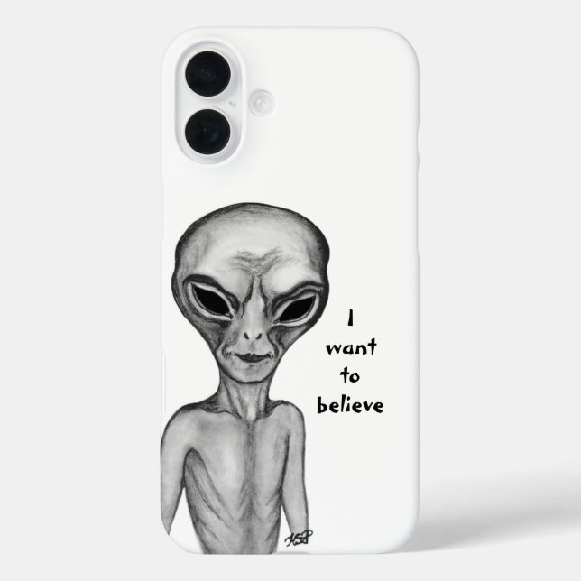 Coques Case-Mate iPhone Alien gris, je veux croire (Verso)