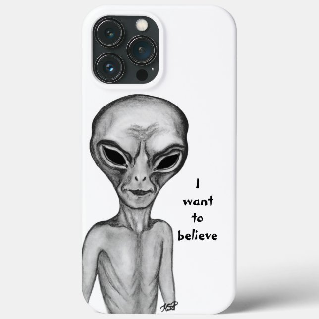 Coques Case-Mate iPhone Alien gris, je veux croire (Verso)