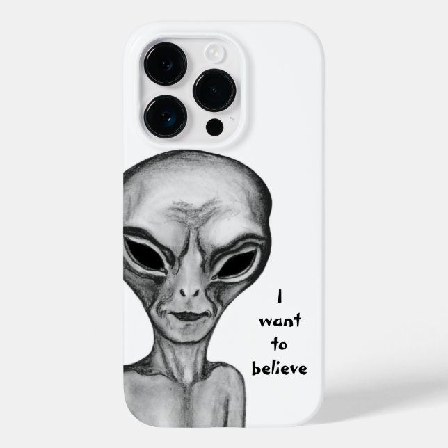Coques Case-Mate iPhone Alien gris, je veux croire (Verso)
