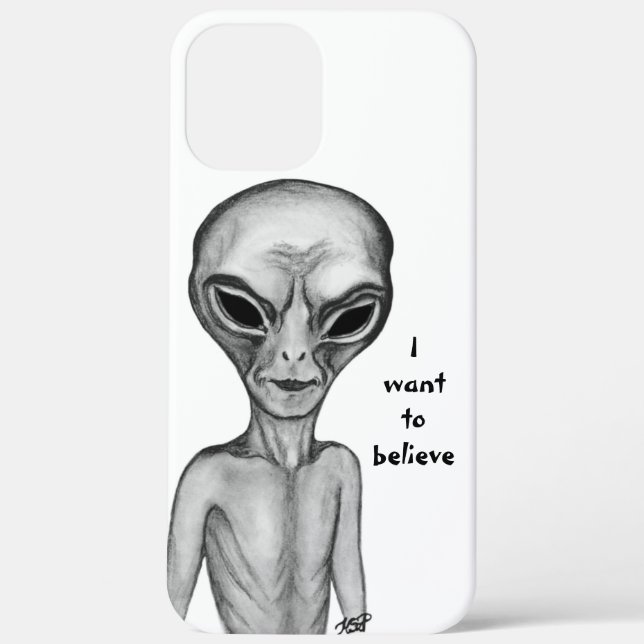 Coques Case-Mate iPhone Alien gris, je veux croire (Verso)