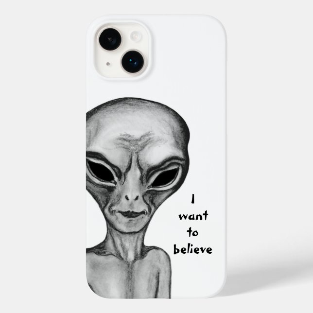 Coques Case-Mate iPhone Alien gris, je veux croire (Verso)
