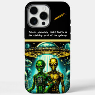 Coque iPhone 16 Pro Max Aliens à Area 51 Night Sky