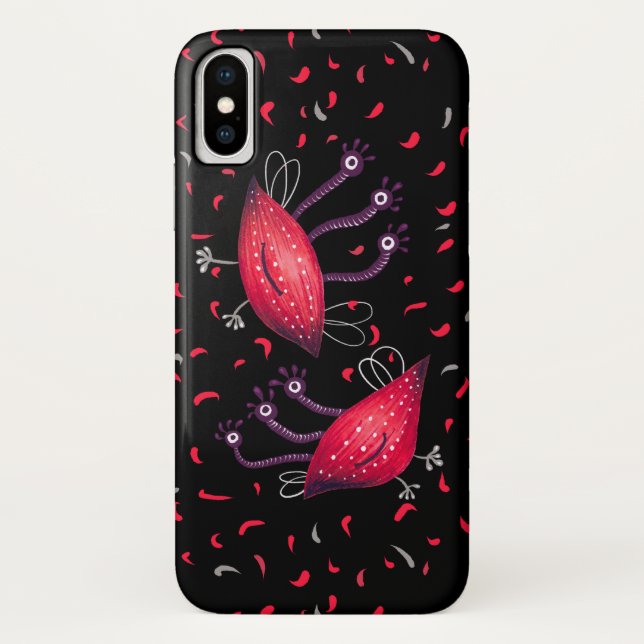 Coques Case-Mate iPhone Aliens observés de bande dessinée du rouge trois (Dos)