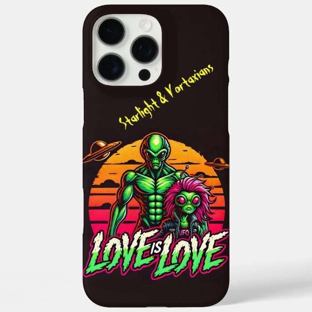 Coques Case-Mate iPhone Aliens romantiques sous le coucher de soleil cosmi (Verso)
