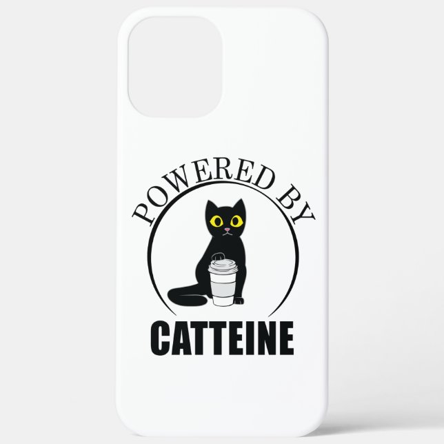 Coques Case-Mate iPhone Alimenté par Catteine Funny Coffee Pun Caffeine (Verso)