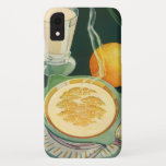Case-Mate iPhone Case Aliments santé vintages, Boissons, Petit-déjeuner<br><div class="desc">Illustration vintage image d'aliments et de boissons santé avec un petit-déjeuner sain de farine d'avoine chaude,  verre de lait et un fruit orange.</div>