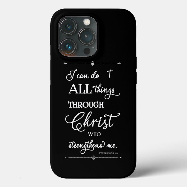 Coques Case-Mate iPhone All Things Through Christ - Philippians 4:13  (Verso)