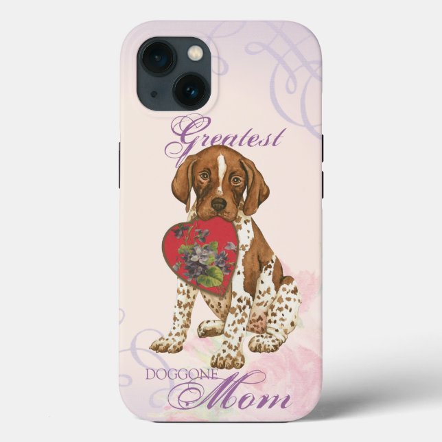 Coques Case-Mate iPhone Allemand Pointeur court coeur maman (Verso)