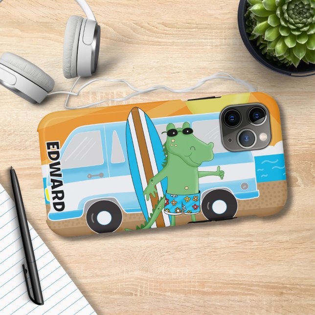 Coques Case-Mate iPhone Alligator crocodile Retro Van Sunshine Surf Board (Alligator Retro Van Phone Case)