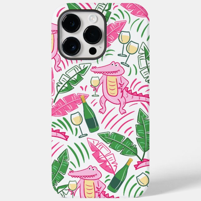 Coques Case-Mate iPhone Alligator Vin rose vert Preppy (Verso)