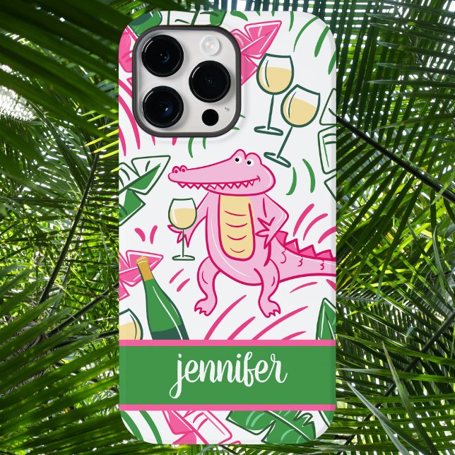 Coques Case-Mate iPhone Alligator Wine Pink Green Preppy Personalized (Créateur téléchargé)