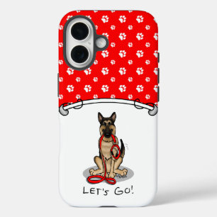 Coque Pour iPhone 16 Allons-y ! Promenons le chien berger allemand (noi