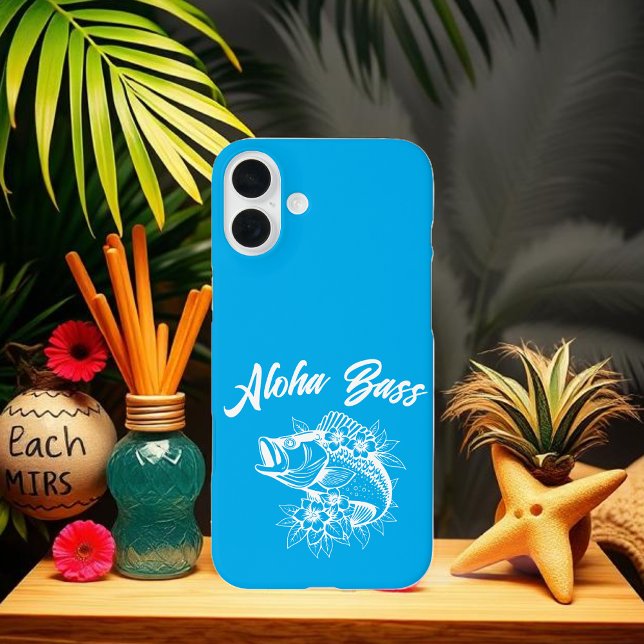 Coques Case-Mate iPhone Aloha Bass Hawaii bleu clair (Aloha Bass Bass Fish Hawaiian Tropical Flowers Fisherman Trend Phone Case)