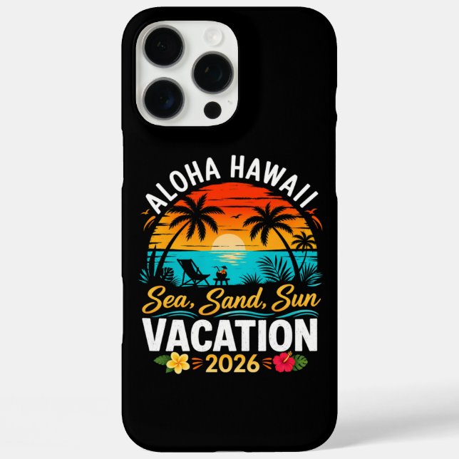Coques Case-Mate iPhone Aloha Hawaï Mer Sable Soleil 2026 (Verso)