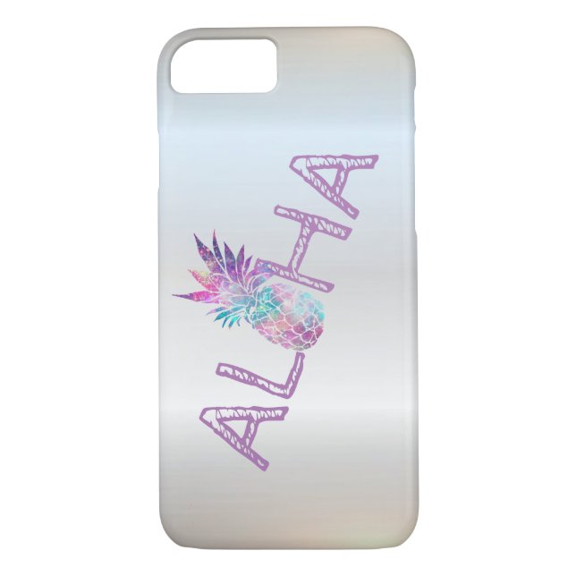 Coques Case-Mate iPhone Aloha Hawaiian Ananas, Argent (Dos)