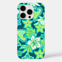 Aloha Heart Hawaiian Hibiscus Tropical Turquoise