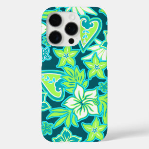 Coque iPhone 16 Pro Aloha Heart Hawaiian Hibiscus Tropical Turquoise