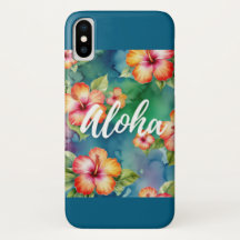 Aloha Hibiscus Aquarelle tropicale Design floral