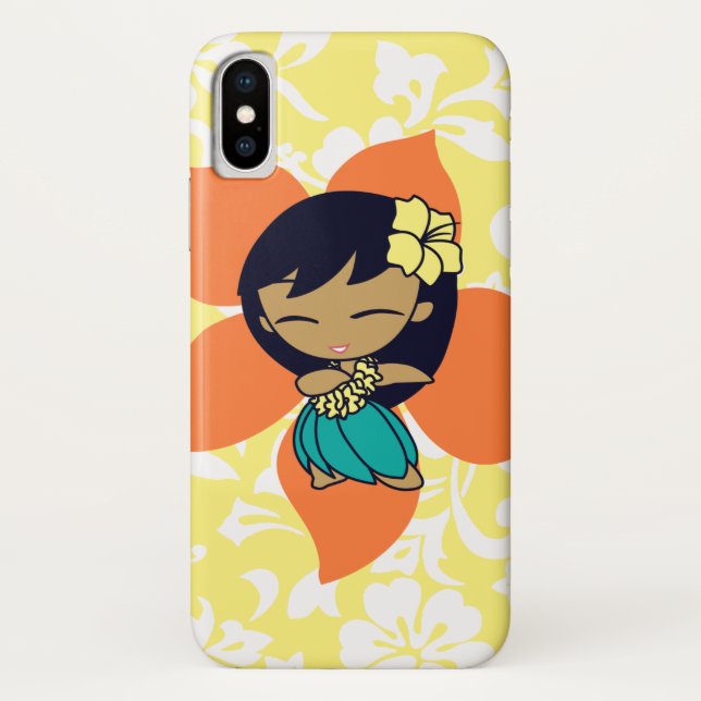Coques Case-Mate iPhone Aloha Honeys Hawaiian Yellow Pareau Hula Girl (Dos)
