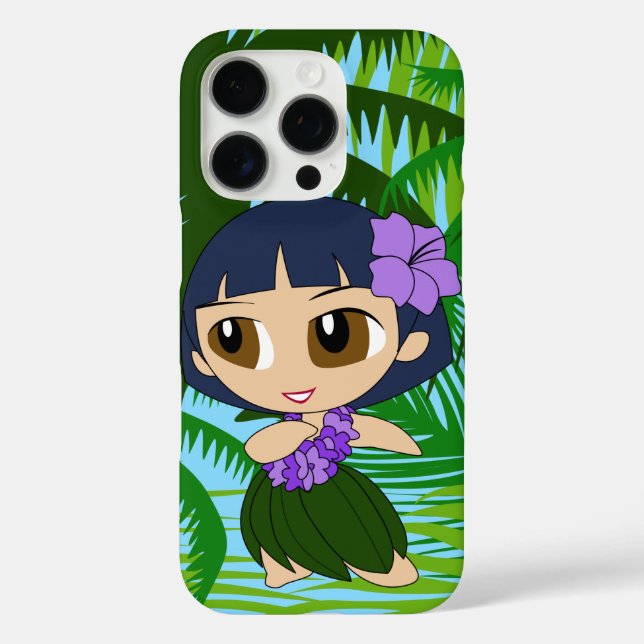Coques Case-Mate iPhone Aloha Honeys Palms Hawaiian Blue Hair Hula Girl C (Verso)