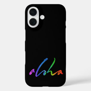 Coque Pour iPhone 16 Aloha - Lettres à main tropicales - Hawaii Hawai'i
