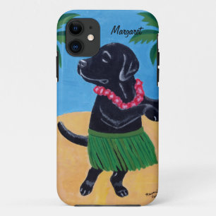 Coque iPhone 11 Aloha peinture noire personnalisée de laboratoire