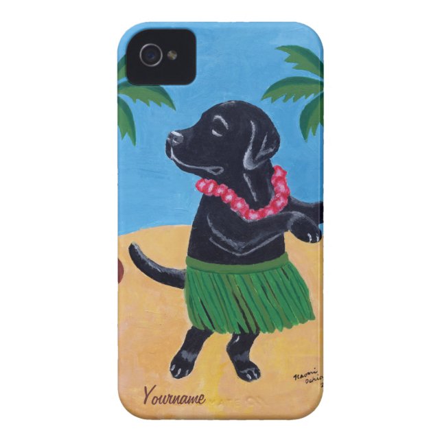 Coques Case-Mate iPhone Aloha peinture noire personnalisée de laboratoire (Dos)