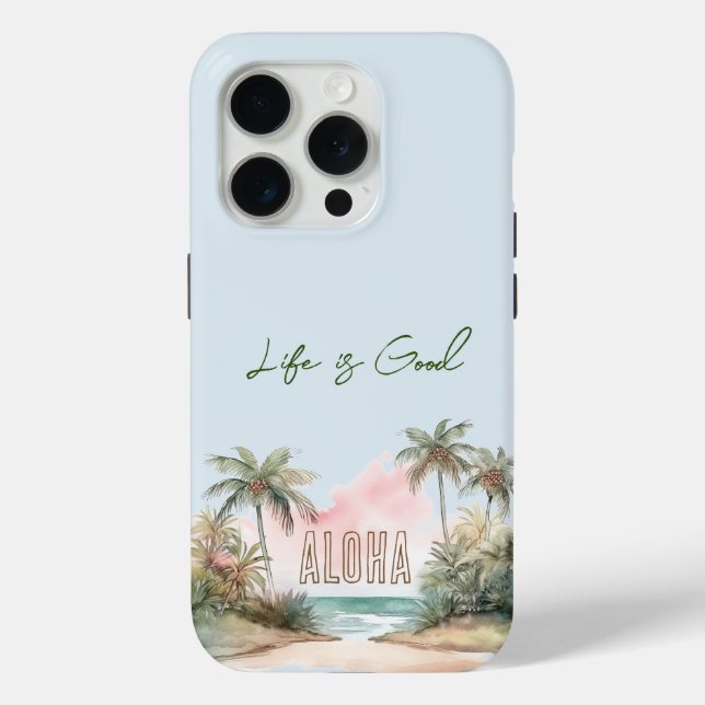 Coques Case-Mate iPhone Aloha Plage tropicale Palmiers (Verso)