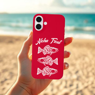 Coque Pour iPhone 16 Plus Aloha Trout-Hawaiian Cherry Red
