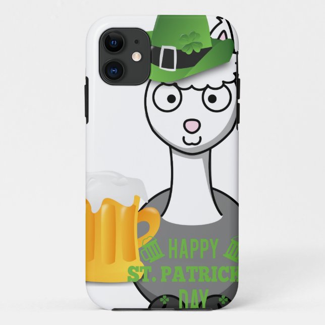 Coques Case-Mate iPhone alpaga Jour de la Saint Patrick heureux (Dos)