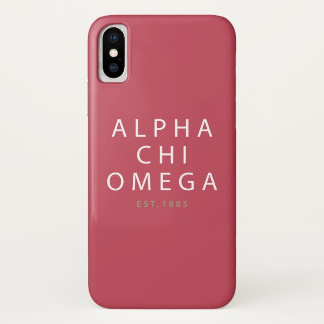 Coques Case-Mate iPhone Alpha Chi Omega | Établi en 1885 (Dos)