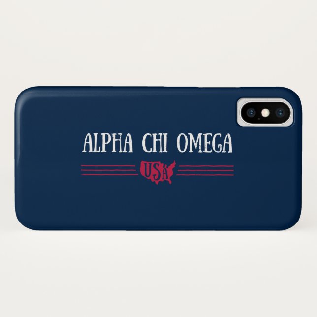 Coques Case-Mate iPhone Alpha Chi Omega - Etats-Unis (Dos (Horizontal))