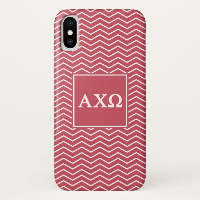 Coques Case-Mate iPhone Alpha Chi Omega | Motif Chevron (Dos)