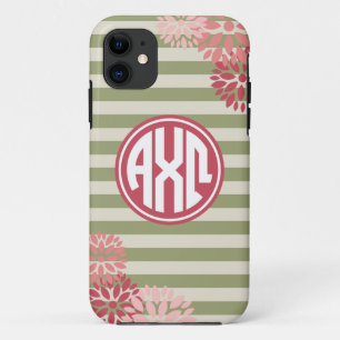 Coque Case-Mate Pour iPhone Alpha Chi Omega Motif Rayure Monogramme
