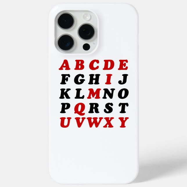 Coques Case-Mate iPhone Alphabet anglais (Verso)