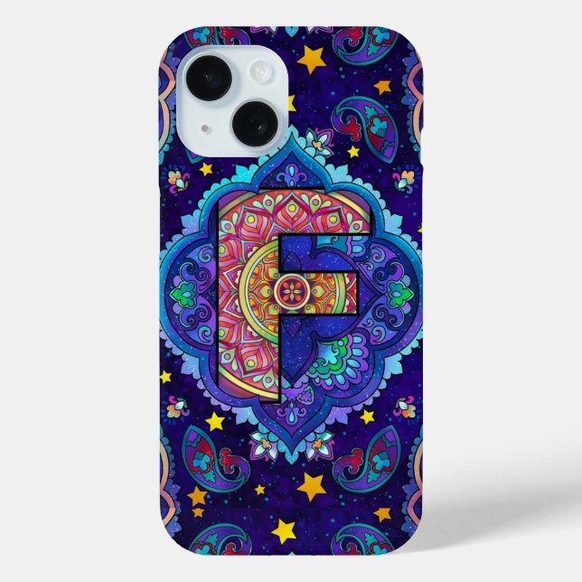 Coques Case-Mate iPhone Alphabet F mandala (Verso)