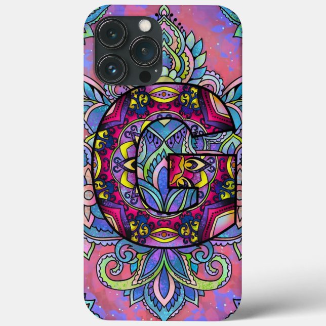 Coques Case-Mate iPhone Alphabet G mandala (Verso)